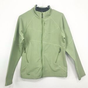 Outdoor Research Green Full Zip Nylon Soft Shell Performance Habitat Jacket